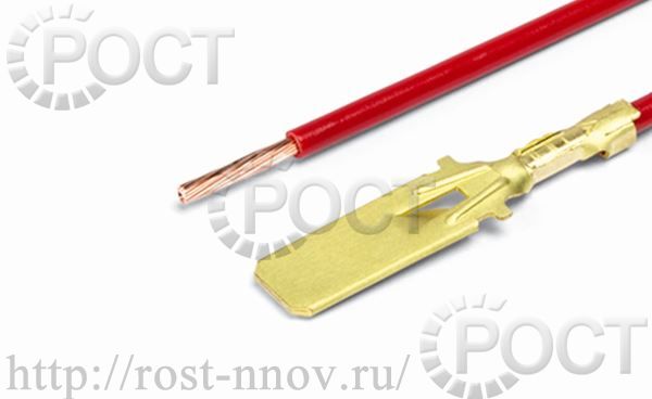 Контакт штыревой серии 6.3 (с фиксацией) обжатый проводом (мин. уп-ка 10шт.) CARGEN
