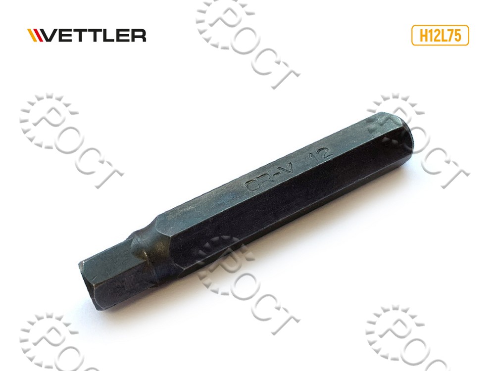 Бита вставка шестигранная 12мм 3/8" длина 75мм VETTLER