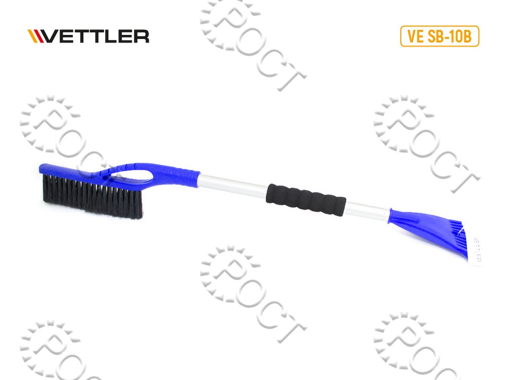 Щетка для снега со скребком (78 см) мягкая щетина, синяя VETTLER  (VE SB-10B)
