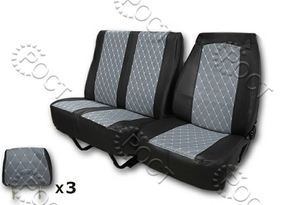 Чехлы автомобильные Г-А21R22 Г-ль Next 3-х мест, Г-С41R13 Г-н Next " на 3 подголовника" (жаккард стеганный/велюр) серый