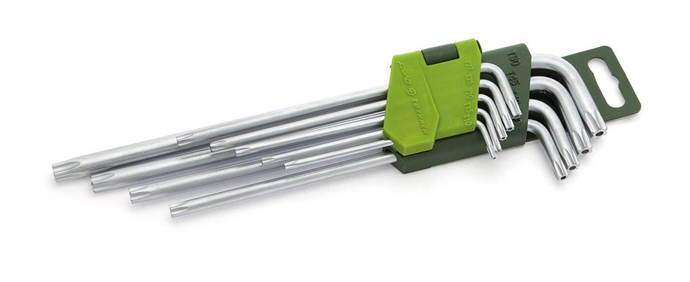 Набор ключей L-образн. TORX  ( 9 предметов) (Т10-Т50) с отверстием удлиненные  "ДТ"/40