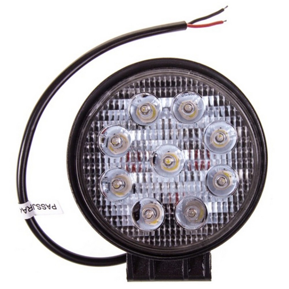 Фара противотуманная SKYWAY OFF ROAD 115мм диаметр круглая 12V/24V 27W 6000K 9 диодов Дальний свет