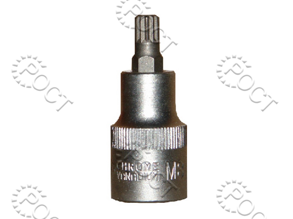 Головка торцевая  SPLINE М 8 (1/2")  55 мм со вставкой АвтоDело (39508)
