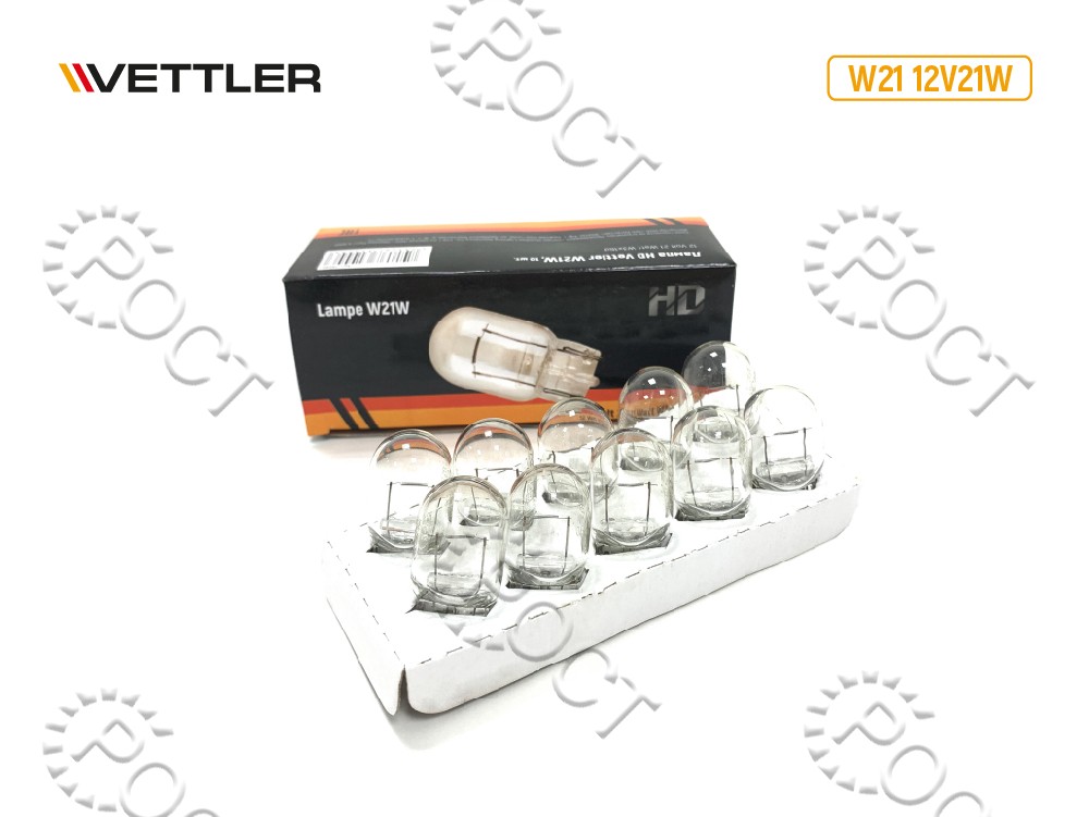 Лампа 12 V 21 W (повторитель, габариты, стоп-сигнал) без цоколя  W3*16d  VETTLER