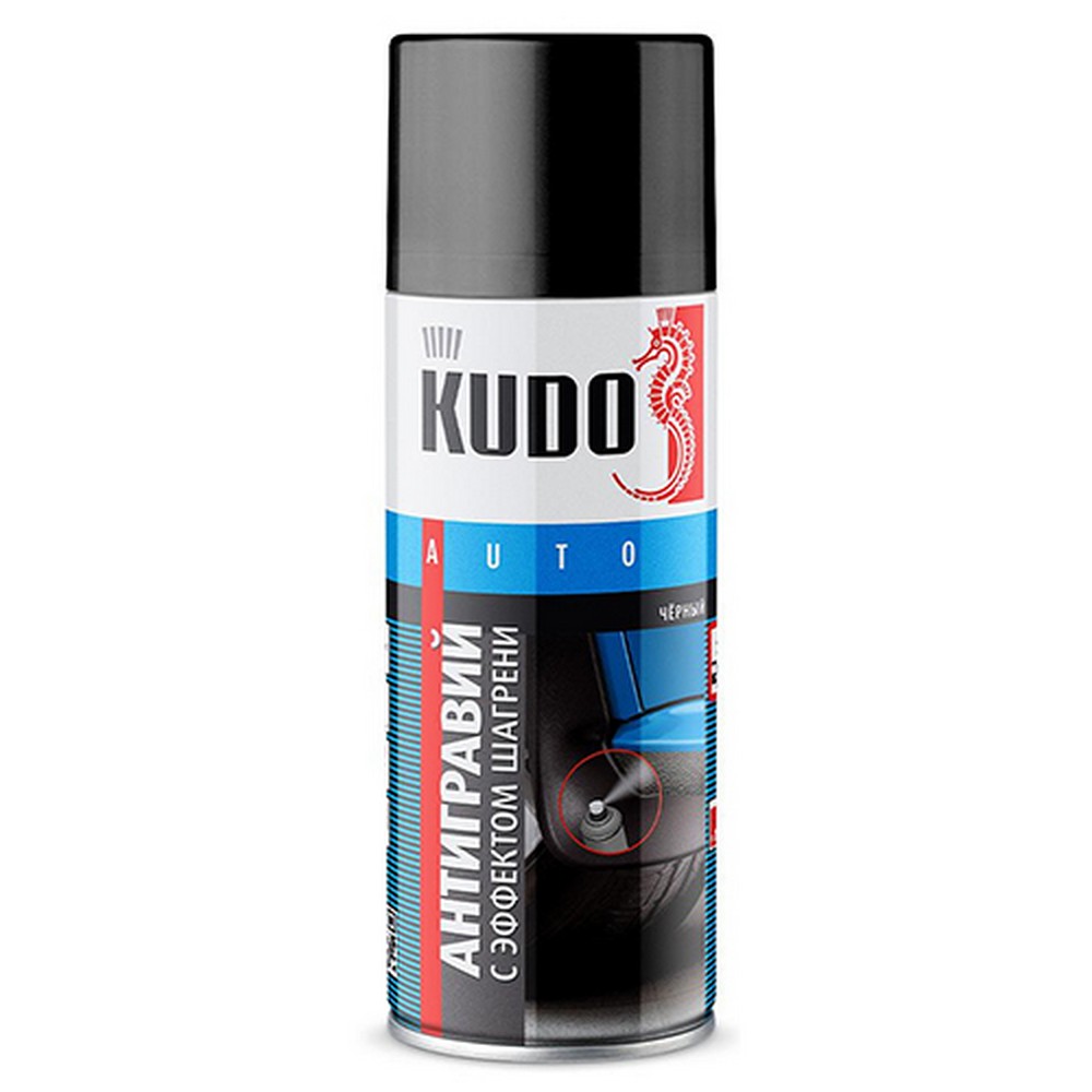 Мастика-антигравий KUDO чёрный с эффектом шагрени (520мл) (KU-5225)