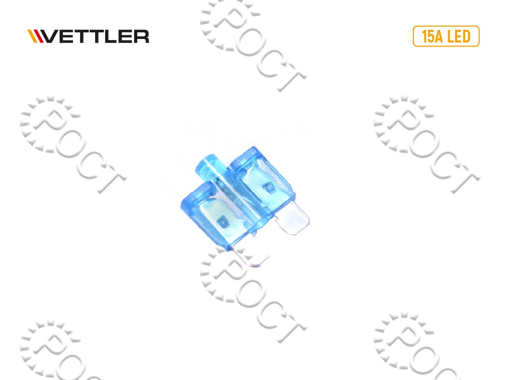 Предохранитель плоский 15А с индикатором VETTLER