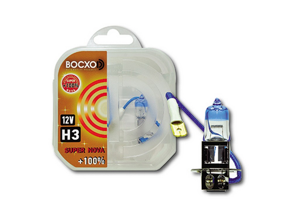 Лампа галогеновая H3 12V  55W ВОСХОD  Super Nova +100% PK22s (2шт,к-т) (80513SN)