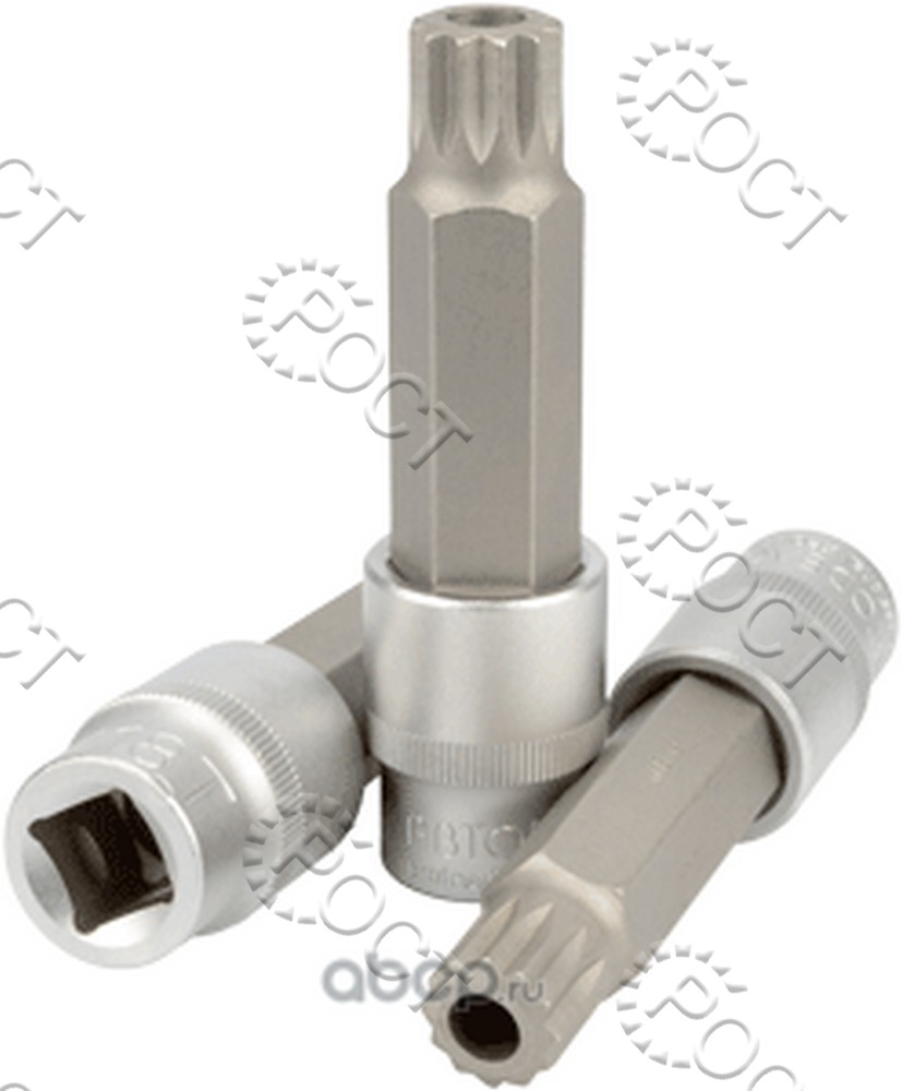 Головка торцевая  SPLINE М16 (1/2") 100 мм со вставкой (с отверст.) АвтоDело