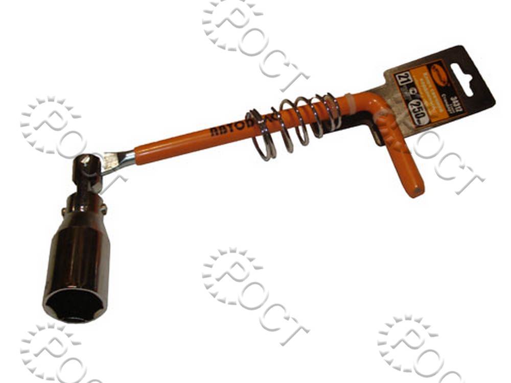 Ключ свечной 21 *250 мм карданный L-образный АвтоDело (34312)