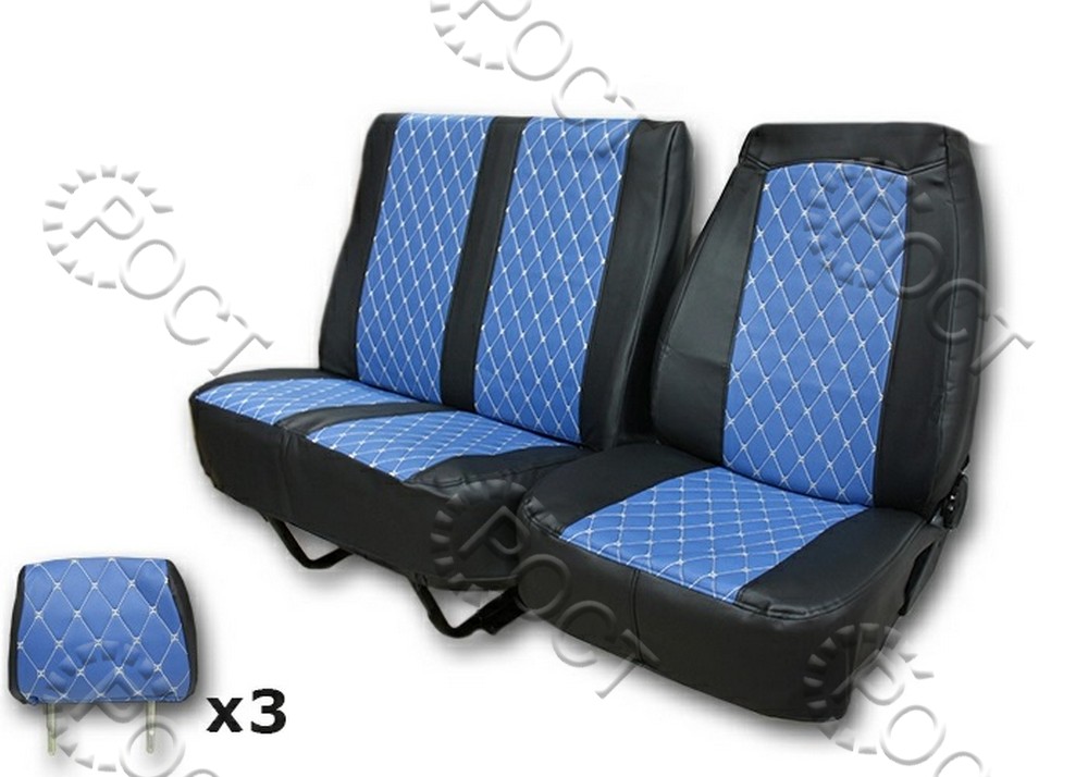 Чехлы автомобильные Г-А21R22 Г-ль Next 3-х мест, Г-С41R13 Г-н Next " на 3 подголовника" (экокожа стеганная) синий