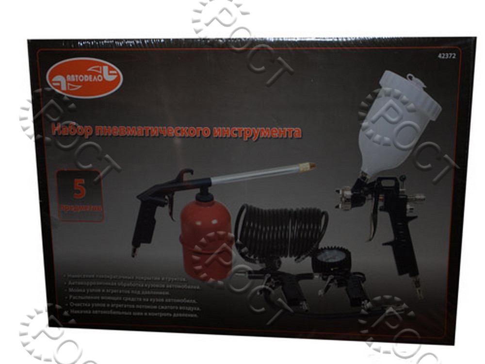 Набор покрасочный пневматический 5 предм. В/Б АвтоDело (42372)