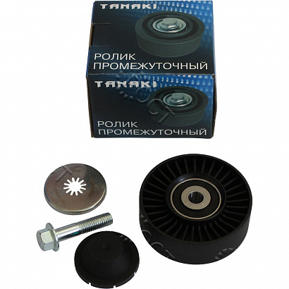 Ролик натяжной дв. ЗМЗ-40904, 40905, 40906  с болтом и крышкой в сборе Евро-4