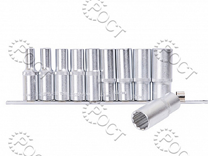 Набор головок  1/2" 12-гранных (10 предметов) ( 8-24 мм) высокие АвтоDело (39837)