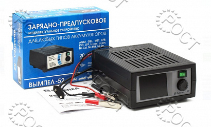 Зарядно-предпусковое устройство для аккумуляторов авто "Вымпел- 52" (библиотека АКБ + доп.настройки, 0,5-20А, 0,5-18В, цв.экран)