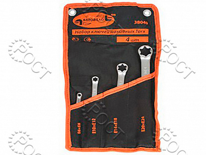 Набор ключей накидных TORX  ( 4 предмета) (Е6-Е24) сумка  серия "Professional" (38040)