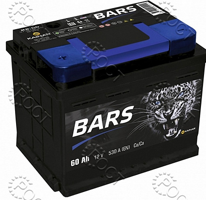 Аккумулятор  60 "BARS SILVER" прямая полярность (242*175*190) пусковой ток 530А