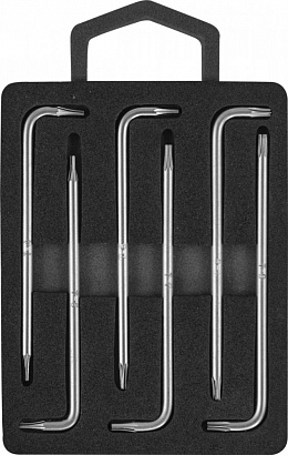 Набор ключей L-образн. TORX  ( 6 предметов) (Т4-Т9) с центрированным штифтом JONNESWAY (H09MT06S)