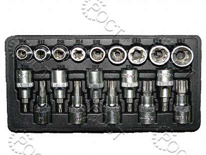 Набор головок TORX 1/2" (19 предм. Е10- Е24,T20-T70) АвтоDело (39840)