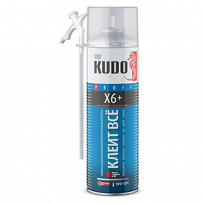 Клей-пена монтажный бытовой универсальный всесезонный KUDO HOME 6+ ( 650 мл) (KUPH06B6UAU)