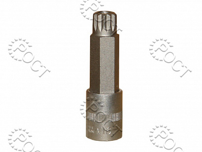 Головка торцевая  SPLINE М16 (1/2") 100 мм со вставкой, с отверстием  АвтоDело