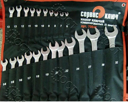 Набор ключей комбинированных  (22 предмета) ( 6-32 мм) сумка (холодный штамп) CR-V