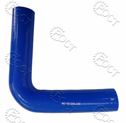 Патрубок силикон угловой 90°,d50,L250x250, 4 нити, стенка 5 мм