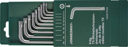 Набор ключей L-образн. TORX  ( 9 предметов) (Т10-Т50) с отверстием JONNESWAY (H08MTP09S)