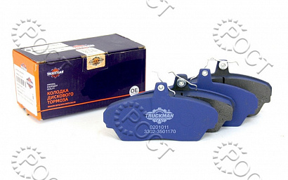 Колодка тормоза переднего Г-3302, 3110 (к-т 4 шт) TRUCKMAN (0201011)