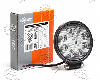 Фара светодиодная дополнительная ( 9 LED) рассеянный свет (круглая SLIM 115х28х142) крепление по центру (27Вт, 12/24В)