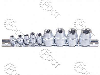 Набор головок TORX  1/2",1/4" (9 предм. Е4-Е16)  АвтоDело (39829)