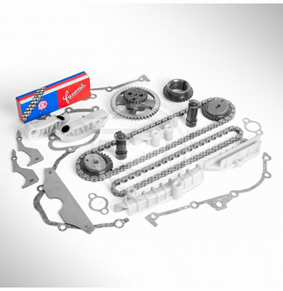 Комплект ГРМ дв. ЗМЗ-405, 409 Евро-4 (полный) "Идеальная Фаза" (Разрезные звезды, цепь 84-108 Чехия +фазометр)