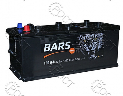 Аккумулятор 190 "BARS SILVER" евро полярность (конус) (524*239*223) пусковой ток 1250А