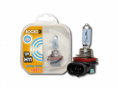 Лампа галогеновая H11 12V  55W ВОСХОD Extra Blue +60% PGJ19-2 (2шт,к-т) (80192EB)