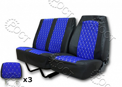 Чехлы автомобильные Г-А21R22 Г-ль Next 3-х мест, Г-С41R13 Г-н Next " на 3 подголовника" (алькантара стеганный/экокожа) синий