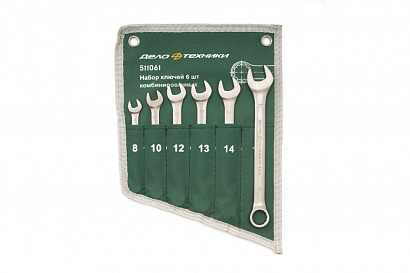 Набор ключей комбинированных  ( 6 предметов) ( 8-17 мм) тетрон. сумка "ДТ"/20